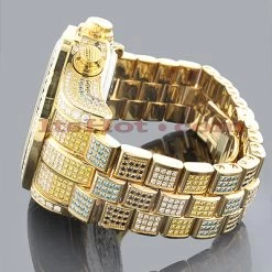 Iced Out Men's Joe Rodeo Watch 26.7ct Yellow -Watch Store iced out watches mens joe rodeo watch 267ct yellow p 35652back