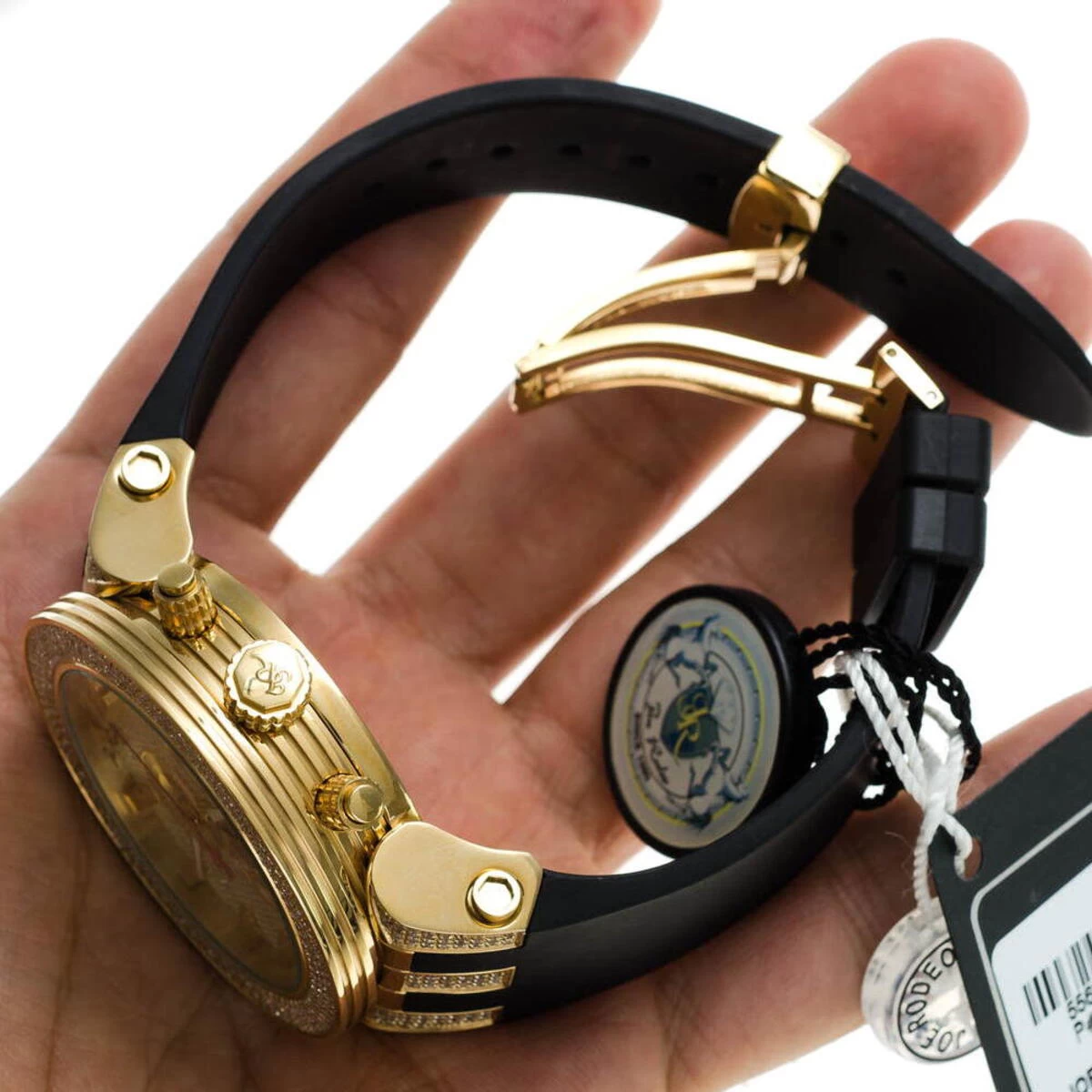 Iced Out Yellow Gold Plated Joe Rodeo Broadway Men's Diamond Watch 5 Carats 7 Iced Out Yellow Gold Plated Joe Rodeo Broadway Men's Diamond Watch 5 Carats - Image 7