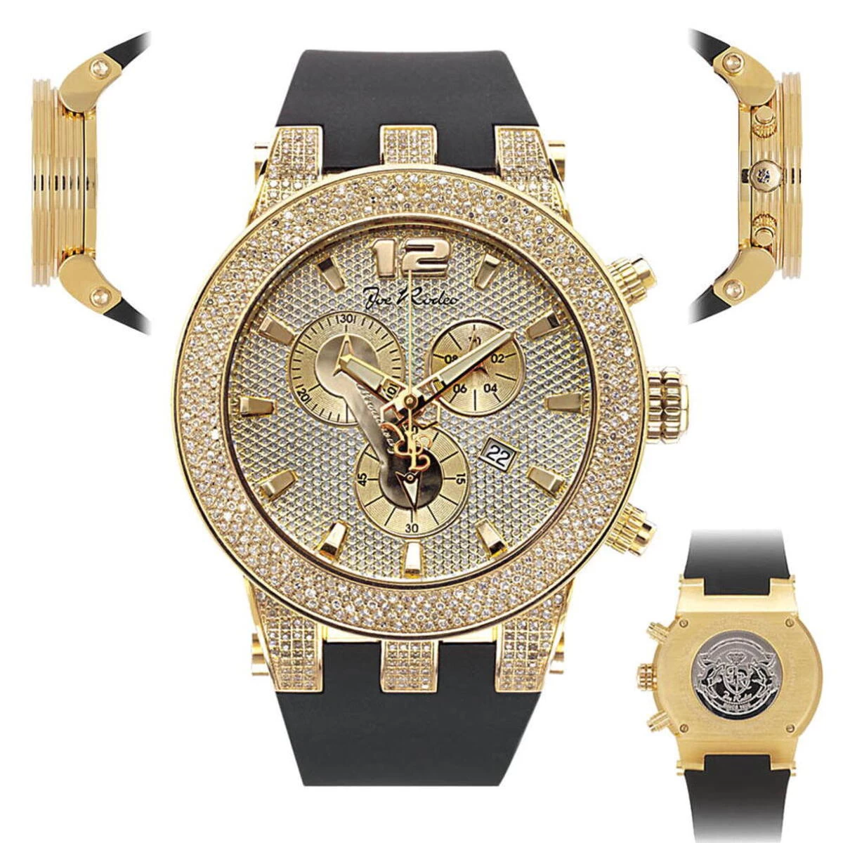Iced Out Yellow Gold Plated Joe Rodeo Broadway Men's Diamond Watch 5 Carats 5 Iced Out Yellow Gold Plated Joe Rodeo Broadway Men's Diamond Watch 5 Carats - Image 5
