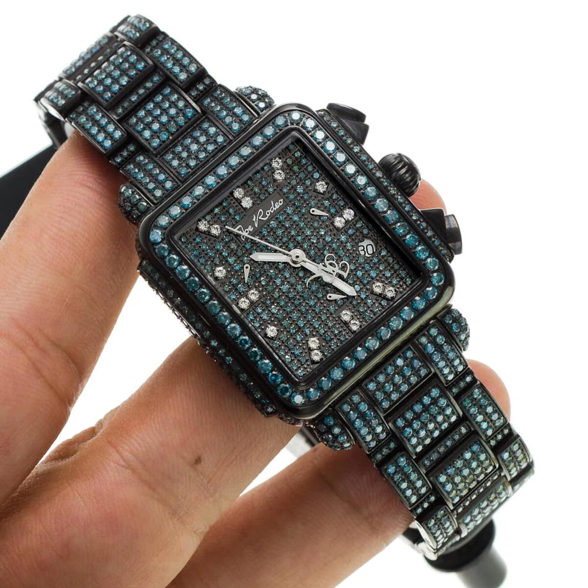 Joe Rodeo Blue Diamond Watch 13.5ct Madison 7 Joe Rodeo Blue Diamond Watch 13.5ct Madison - Image 7