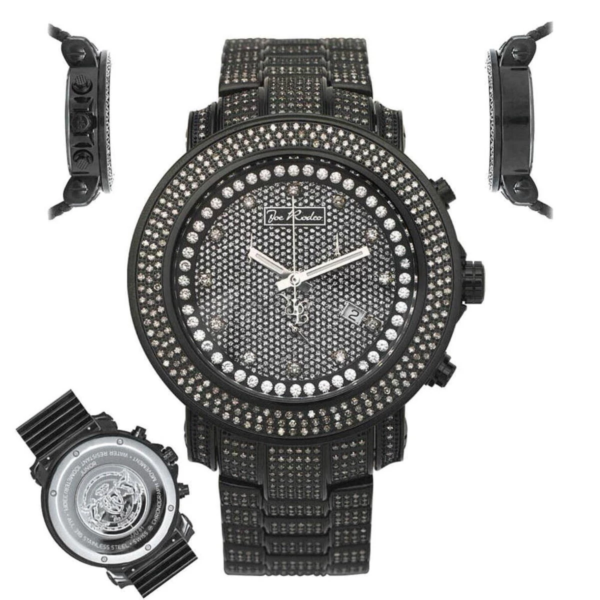 Joe Rodeo Junior Men's Diamond Watch 11.5ct Black 7 Joe Rodeo Junior Men's Diamond Watch 11.5ct Black - Image 7