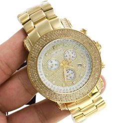 Joe Rodeo Junior Men's Diamond Watch 3.3ct Yellow Gold Plated -Watch Store joe rodeo junior mens diamond watch 33ct yellow gold plated bod3