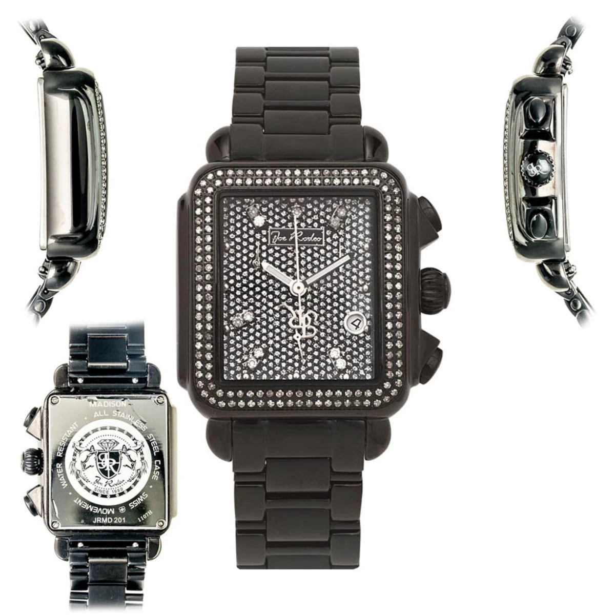 Joe Rodeo Madison Diamond Watch 1.50ct Black Steel 6 Joe Rodeo Madison Diamond Watch 1.50ct Black Steel - Image 6