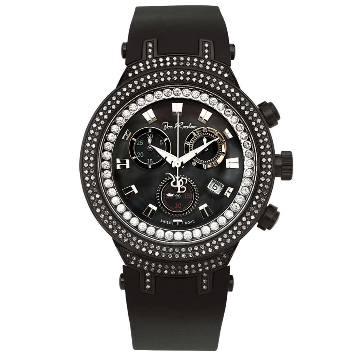 Joe Rodeo Master Men's Diamond Watch 2.20ct Black 1 Joe Rodeo Master Men's Diamond Watch 2.20ct Black