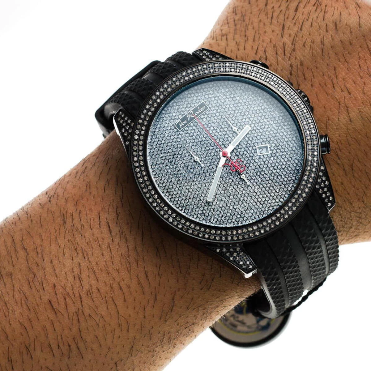 Joe Rodeo Men's Diamond Watch 2.25ct Black Empire 7 Joe Rodeo Men's Diamond Watch 2.25ct Black Empire - Image 7