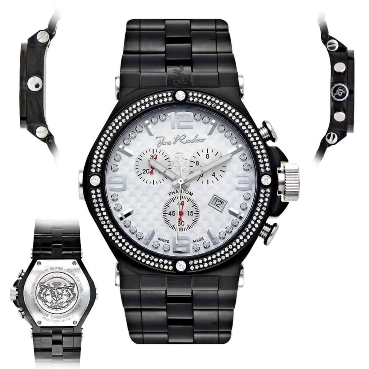 Joe Rodeo Men's Diamond Watch 2.25ct Phantom Black 6 Joe Rodeo Men's Diamond Watch 2.25ct Phantom Black - Image 6