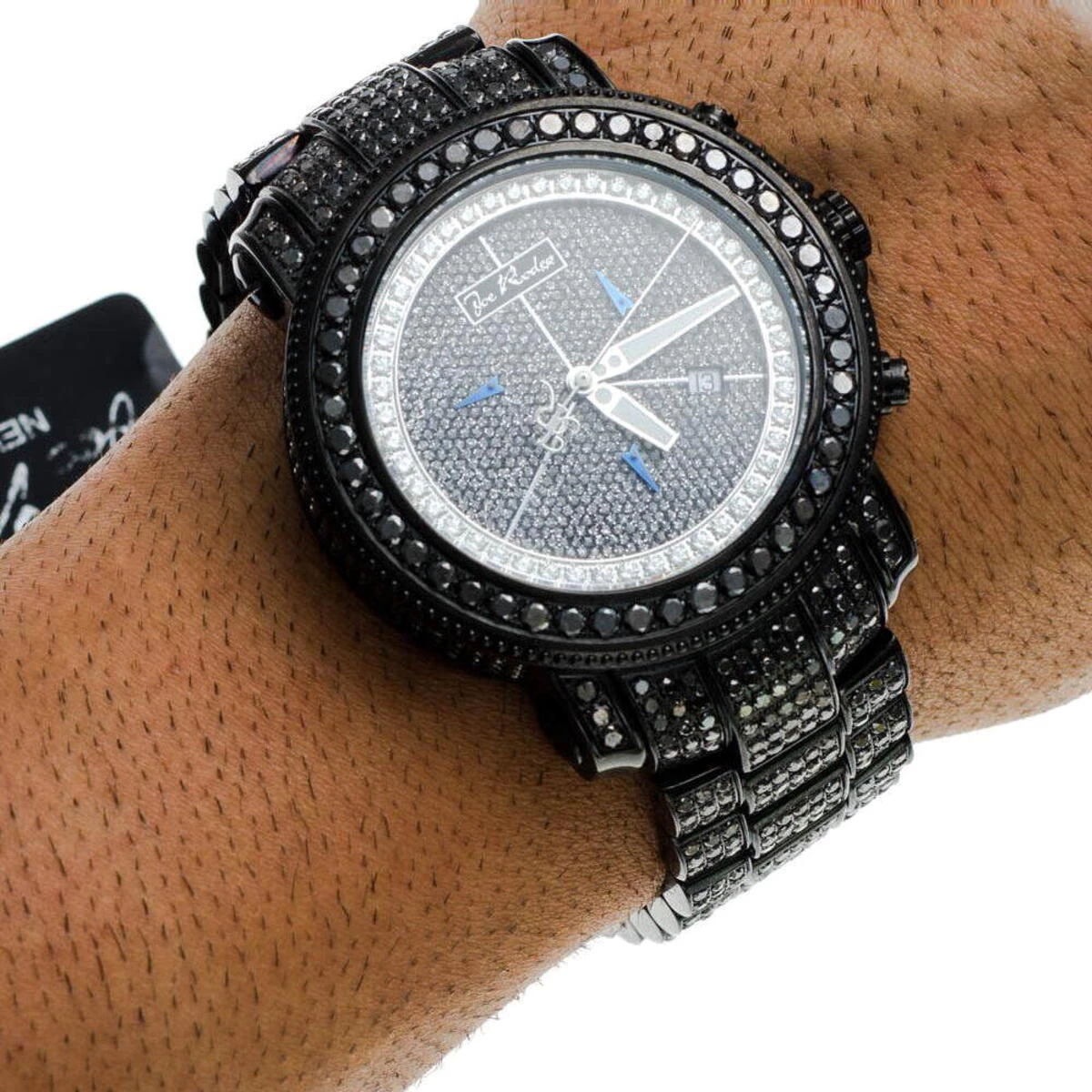 Joe Rodeo Men's Junior Black Diamond Watch 27ct 7 Joe Rodeo Men's Junior Black Diamond Watch 27ct - Image 7