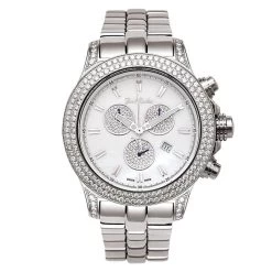 Stainless Steel Joe Rodeo Men's 7 Carat Diamond Master Pilot Watch