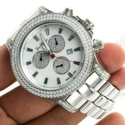 Stainless Steel Joe Rodeo Men's 7 Carat Diamond Master Pilot Watch -Watch Store joe rodeo watches mens diamond watch master pilot 7ct p 35645 bod3