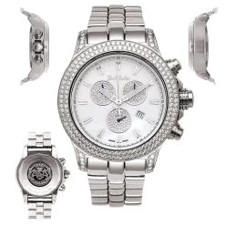 Stainless Steel Joe Rodeo Men's 7 Carat Diamond Master Pilot Watch -Watch Store joe rodeo watches mens diamond watch master pilot 7ct p 35645 main2