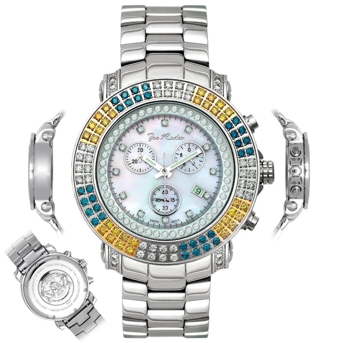 JoJo Joe Rodeo Blue Yellow Diamond Watch 4.30ct Junior 6 JoJo Joe Rodeo Blue Yellow Diamond Watch 4.30ct Junior - Image 6