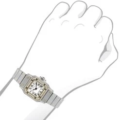 Cartier Santos Diamond Watch For Women 18k Gold & Streel Two-Tone 24mm Case 6 Cartier Santos Diamond Watch For Women 18k Gold & Streel Two-Tone 24mm Case -Watch Store ladies cartier panthere mini 18k gold steel two tone vintage diamond watch 1ct 968917 968918 body