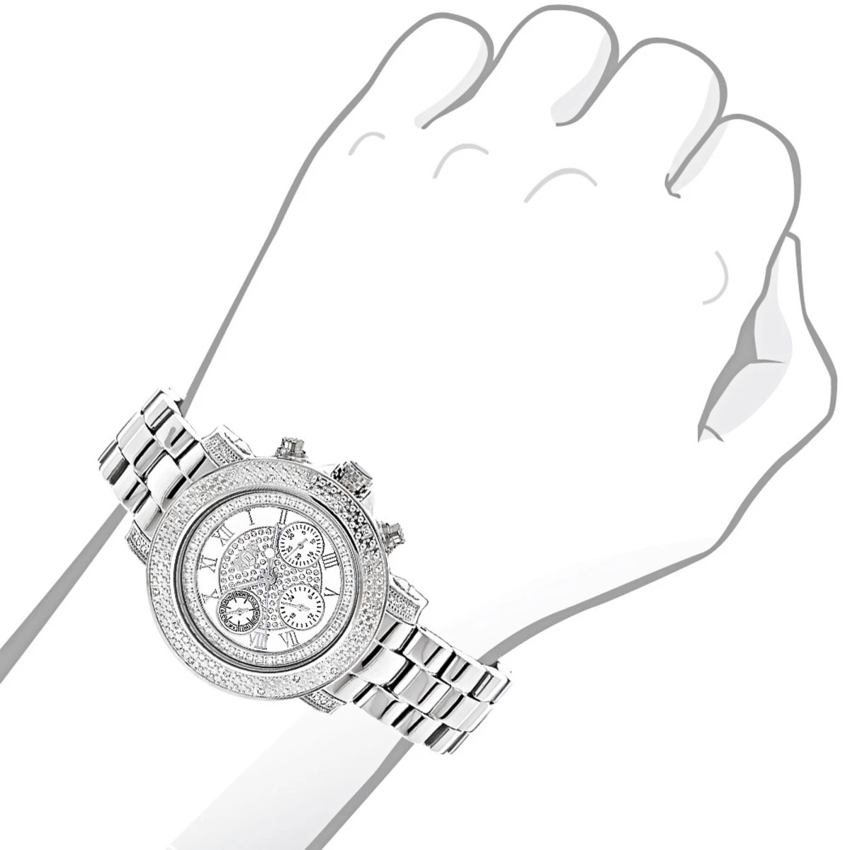 Ladies Diamond Watch 0.30 Ct Luxurman White MOP 3 Ladies Diamond Watch 0.30 Ct Luxurman White MOP - Image 3