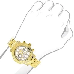 Ladies Diamond Watch 0.30 Ct Luxurman Yellow Gold Plated -Watch Store ladies diamond watch 030 ct luxurman yellow p 35214 2