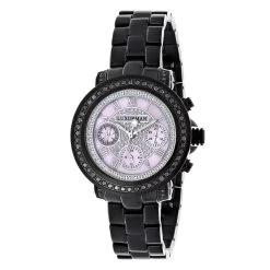 Ladies Diamond Luxurman Black Diamond Watch 2.15 Carats