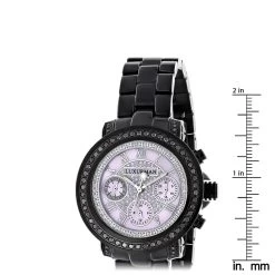 Ladies Diamond Luxurman Black Diamond Watch 2.15 Carats -Watch Store ladies diamond watches luxurman black diamond watch 215 carats ruler