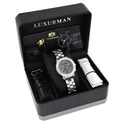 Ladies Genuine Diamond Watch By LUXURMAN 0.3ct Black MOP -Watch Store ladies genuine diamond watch by luxurman 03ct black mop p 49201 3