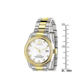 Ladies Luxurman Tribeca Two Tone Yellow Gold Plated Diamond Watch 1.5ct -Watch Store ladies luxurman tribeca two tone gold plated diamond watch 15ct ruler