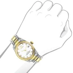 Ladies Luxurman Tribeca Two Tone Yellow Gold Plated Diamond Watch 1.5ct -Watch Store ladies luxurman tribeca two tone gold plated diamond watch 15ctbod