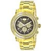 Large Diamond Bezel Watch 2.5ct Luxurman Escalade Yellow Gold Plated