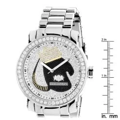 Large Diamond Men's Watch With Boxing Gloves 4 CT Luxurman Southpaw Edition -Watch Store large diamond mens watch with boxing gloves 45ct luxurman southpaw edition ruler