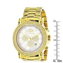 Large Luxurman Men's Watch With Diamonds 0.25ct Yellow Gold Plated Escalade 48mm 9 Large Luxurman Men's Watch With Diamonds 0.25ct Yellow Gold Plated Escalade 48mm -Watch Store large luxurman mens watch with diamonds 025ct yellow gold plated escalade ruler