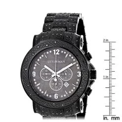 Luxurman Black Diamond Watch For Men 2ct Fully Iced Out Oversized -Watch Store luxurman black diamond watch for men 2ct fully iced out oversized ruler