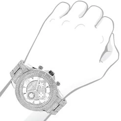 Luxurman Diamond Bezel And Band Watch For Men 1ct Liberty -Watch Store luxurman diamond bezel and band watch for men 1ct liberty 3