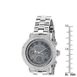 Luxurman Diamond Plated Platinum Watch 2ct -Watch Store luxurman diamond watches ladies steel bracelet watch 2ct p 49200 ruler