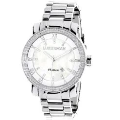Luxurman Diamond Men's Diamond Watch 0.12ct
