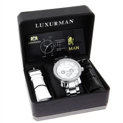 Luxurman Diamond Men's Diamond Watch 0.12ct -Watch Store luxurman diamond watches mens diamond watch 012ct p 35639 4