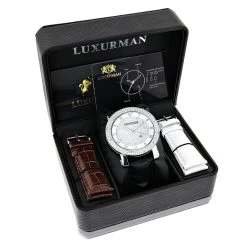 Luxurman Diamond Men's VS Diamond Watch .18ct -Watch Store luxurman diamond watches mens vs diamond watch 18ct p 9696box