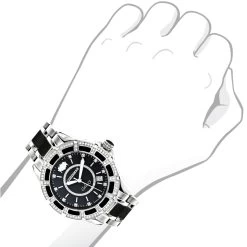 Luxurman Galaxy Midsize Diamond Watch Black Ceramic 1.25ct -Watch Store luxurman galaxy midsize diamond watch black ceramic 125ctbod