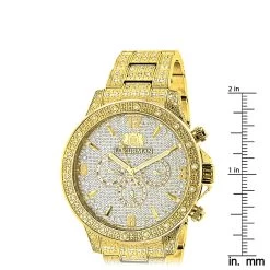 Luxurman Iced Out Men's Diamond Liberty Watch 1.25ct Yellow Gold Plated 9 Luxurman Iced Out Men's Diamond Liberty Watch 1.25ct Yellow Gold Plated -Watch Store luxurman iced out mens diamond liberty watch 125ct yellow gold plated ruler