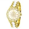 Luxurman Ladies Diamond Ceramic Watch 1.25ct White MOP Galaxy Yellow Gold