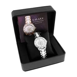 Luxurman Ladies Diamond Ceramic Watch 1.25ct White MOP Galaxy -Watch Store luxurman ladies diamond ceramic watch 125ct white mop galaxy box