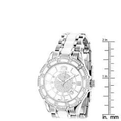 Luxurman Ladies Diamond Ceramic Watch 1.25ct White MOP Galaxy -Watch Store luxurman ladies diamond ceramic watch 125ct white mop galaxy ruler