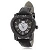 Luxurman Ladies Diamond Heart Watch 0.25ct Black MOP