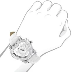 Luxurman Ladies Diamond Heart Watch 0.30ct White 6 Luxurman Ladies Diamond Heart Watch 0.30ct White -Watch Store luxurman ladies diamond heart watch 030ct white p 43109bod