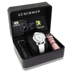Luxurman Ladies Diamond Heart Watch 0.30ct White 7 Luxurman Ladies Diamond Heart Watch 0.30ct White -Watch Store luxurman ladies diamond heart watch 030ct white p 43109box