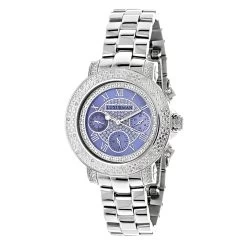 Luxurman Ladies Diamond Watch 0.30ct Blue MOP