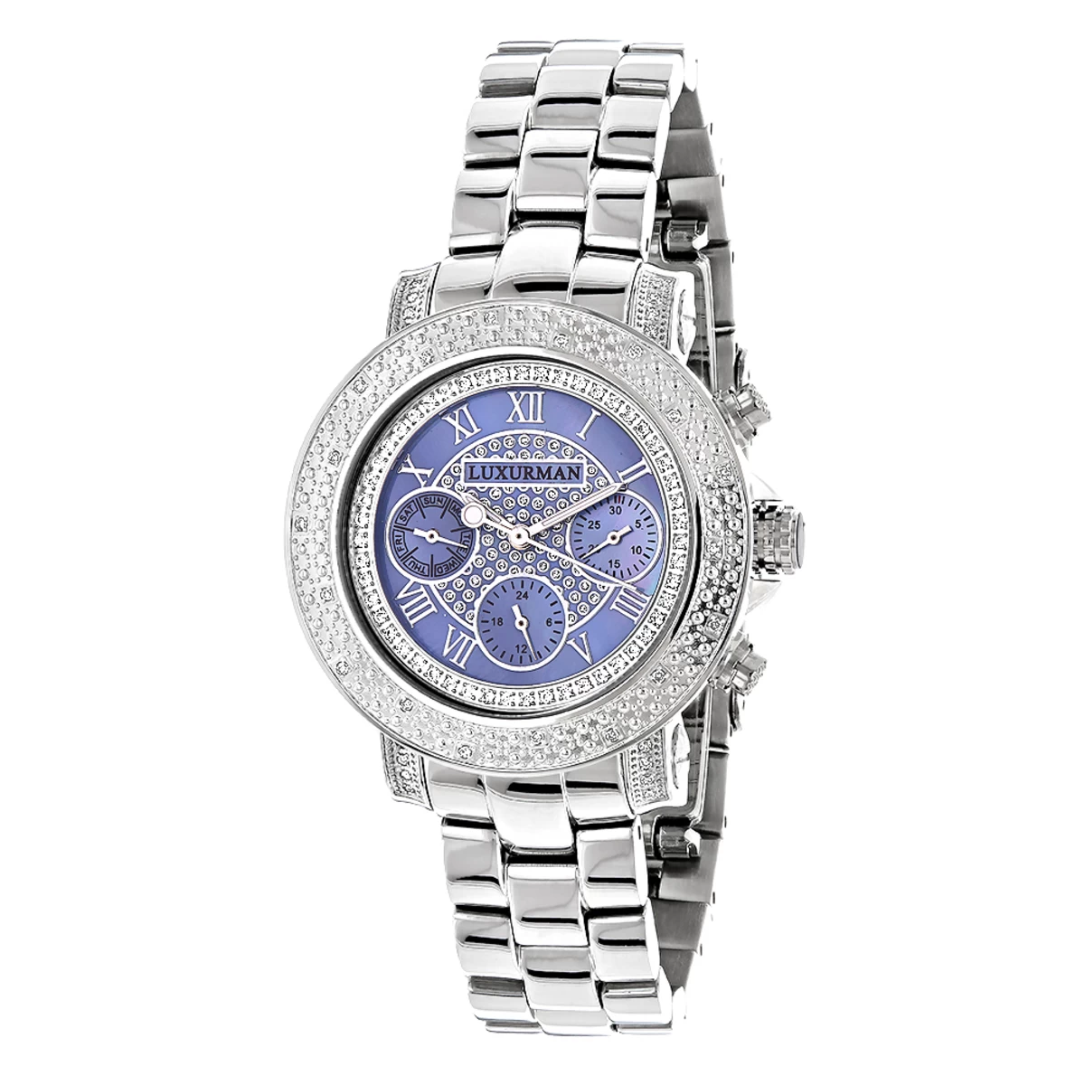 Luxurman Ladies Diamond Watch 0.30ct Blue MOP 1 Luxurman Ladies Diamond Watch 0.30ct Blue MOP