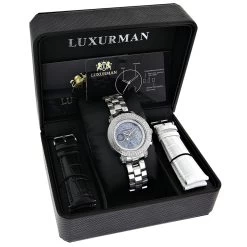 Luxurman Ladies Diamond Watch 0.30ct Blue MOP 7 Luxurman Ladies Diamond Watch 0.30ct Blue MOP -Watch Store luxurman ladies diamond watch 030ct black p 43228 3