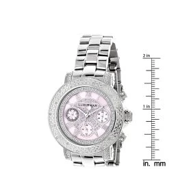 Luxurman Ladies Diamond Watch 0.3ct Pink MOP Oversized Women's Watch -Watch Store luxurman ladies diamond watch 030ct pink p 43229 ruler