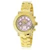 Luxurman Ladies Diamond Watch 0.3ct Pink MOP Yellow Gold Plated