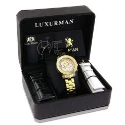 Luxurman Ladies Diamond Watch 0.3ct Yellow Gold Plated 8 Luxurman Ladies Diamond Watch 0.3ct Yellow Gold Plated -Watch Store luxurman ladies diamond watch 03ct yellow gold plated p 44309 3 1