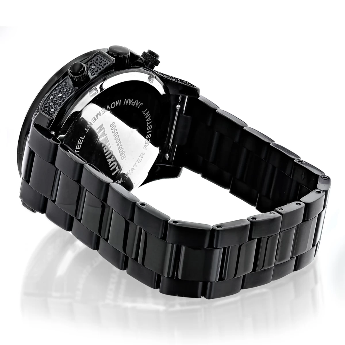 Luxurman Men's Black Diamond Watch 0.5ct 2 Luxurman Men's Black Diamond Watch 0.5ct - Image 2