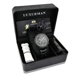 Luxurman Men's Black Diamond Watch 0.5ct 8 Luxurman Men's Black Diamond Watch 0.5ct -Watch Store luxurman mens black diamond watch 05ct 4