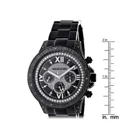 Luxurman Men's Black Diamond Watch 0.5ct 9 Luxurman Men's Black Diamond Watch 0.5ct -Watch Store luxurman mens black diamond watch 05ct ruler