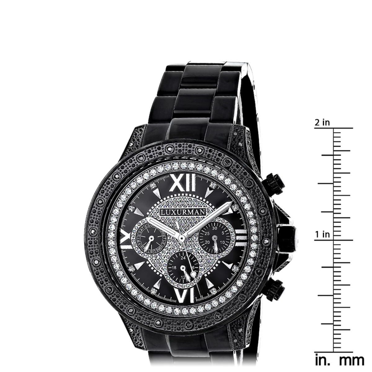 Luxurman Men's Black Diamond Watch 0.5ct 5 Luxurman Men's Black Diamond Watch 0.5ct - Image 5